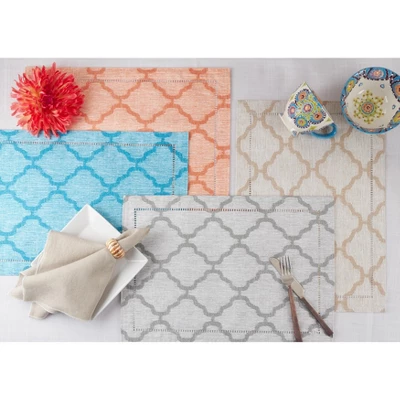 Saro Lifestyle Placemats With Laser-Cut Hemstitch Border (Set Of 4) 6 Saro Lifestyle Placemats With Laser-Cut Hemstitch Border (Set Of 4) - Image 4