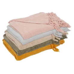 Saro Lifestyle Chenille Throw Blanket With Knotted Design -Saro Lifestyle GUEST 90f055ad 64dd 42a7 8757 10ef770031ea
