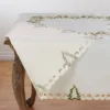 Saro Lifestyle 67"x67" Christmas Tree Square Tablecloth Ivory -Saro Lifestyle GUEST 9153b1f1 6f8b 4377 9f1c 1d4677b214cd