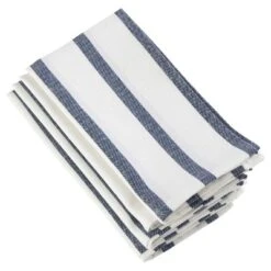 4pk 20" Striped Printed Design Napkin Navy Blue - Saro Lifestyle -Saro Lifestyle GUEST 920e06b7 69f6 40bd 9650 051e6ddd3c07