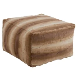 Saro Lifestyle Floor Pouf With Animal Print Faux Fur Design -Saro Lifestyle GUEST 923b9aa7 efdf 487c b2c4 8769d57d84c6
