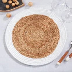 Saro Lifestyle Handmade Jute Braided Placemat (Set Of 4), 15", White 8 Saro Lifestyle Handmade Jute Braided Placemat (Set Of 4), 15", White -Saro Lifestyle GUEST 92be7d6e 6842 46c5 9383 2c5a39b32bcb