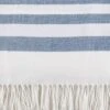 50"x60" Striped Pattern Throw Blanket With Fringes Navy - Saro Lifestyle