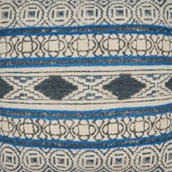 20"x20" Oversize Boho Rug Design Cotton Throw Pillow Cover Blue - Saro Lifestyle