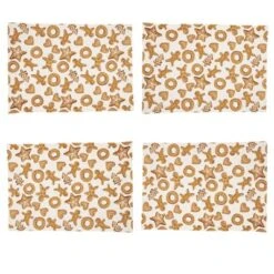 Saro Lifestyle Gingerbread Design Placemats (Set Of 4), Brown, 14"x20" -Saro Lifestyle GUEST 942a0386 1533 44d5 9d1f 39b186cef6fb