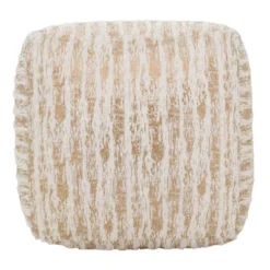 Saro Lifestyle Floor Pouf With Foil Print Faux Fur Design -Saro Lifestyle GUEST 94dac5ac a026 4b54 bb8d 52189c0a68cf