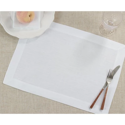 Saro Lifestyle Pure Linen Placemat (Set Of 4), 14"x20", White 6 Saro Lifestyle Pure Linen Placemat (Set Of 4), 14"x20", White - Image 4