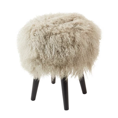 Saro Lifestyle Mongolian Lamb Fur Stool 9 Saro Lifestyle Mongolian Lamb Fur Stool - Image 7