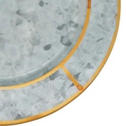 Saro Lifestyle Gold Rim Galvanized Charger, 13" Ø Round, Silver (Set Of 4) -Saro Lifestyle GUEST 99019a0b 882f 4c8d 8e14 66293bb87732