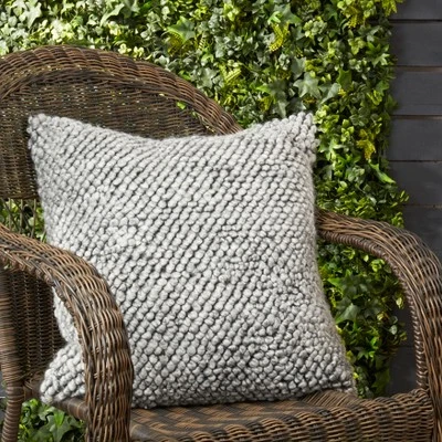 Saro Lifestyle Outdoor Oasis Tufted Down Filled Throw Pillow, Gray, 20"x20" 4 Saro Lifestyle Outdoor Oasis Tufted Down Filled Throw Pillow, Gray, 20"x20" - Image 2