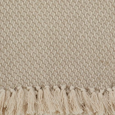 50"x60" Classic Tassel Trim Throw Blanket Beige - Saro Lifestyle 3 50"x60" Classic Tassel Trim Throw Blanket Beige - Saro Lifestyle