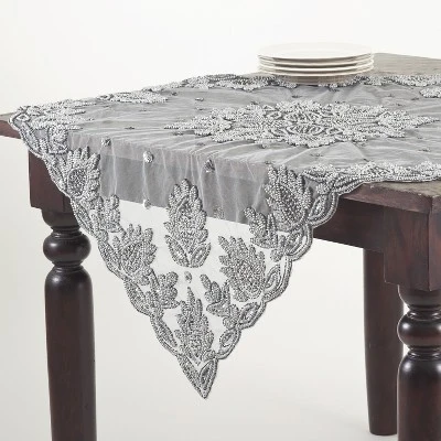 Saro Lifestyle Saro Lifestyle Hand Beaded Design Table Topper 4 Saro Lifestyle Saro Lifestyle Hand Beaded Design Table Topper - Image 2