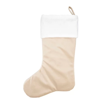 Saro Lifestyle Traditional Cheer Christmas Tree Stocking, 20", Beige 3 Saro Lifestyle Traditional Cheer Christmas Tree Stocking, 20", Beige