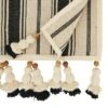 Saro Lifestyle Wood Bead Tassel Trimmed Stripe Table Runner, Black, 13"x72" -Saro Lifestyle GUEST 9d73fc90 09df 432d 8e33 29b3015ca40d