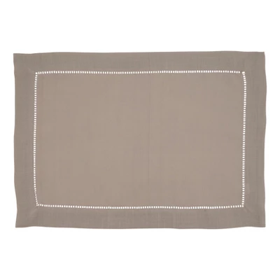 Saro Lifestyle Rochester Collection Placemat With Hemstitched Border (Set Of 12), 14"x20", Beige 6 Saro Lifestyle Rochester Collection Placemat With Hemstitched Border (Set Of 12), 14"x20", Beige - Image 4