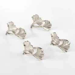 Saro Lifestyle Table Napkin Rings With Ginkgo Leaf Design (Set Of 4) -Saro Lifestyle GUEST 9e912dba d0cf 4e16 9667 d58fed6b473c