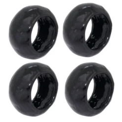 Saro Lifestyle Textured Capiz Napkin Ring (Set Of 4)