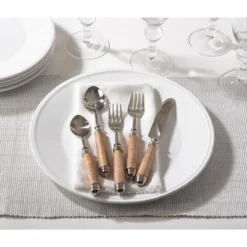 Saro Lifestyle Bark Wood Flatware, Ecru (Set Of 5) -Saro Lifestyle GUEST 9fd58ae6 7f63 4087 8190 32856cf3865e