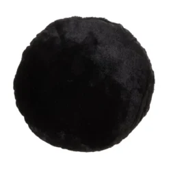 Saro Lifestyle Round Throw Pillow With Faux Rabbit Fur -Saro Lifestyle GUEST a112dfe1 dd93 4c1a 8d54 57161552e0f3