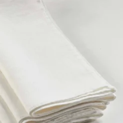 100% Linen Design Napkins Ivory (Set Of 4)