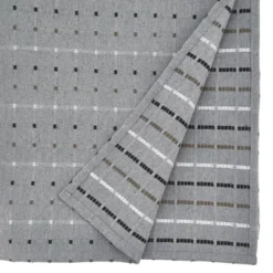 Saro Lifestyle 104" X 65" Cotton Stitched Squares Tablecloth Gray: Geometric Rectangle, Machine Washable
