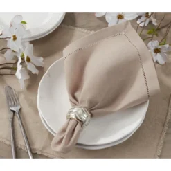 Saro Lifestyle Saro Lifestyle Table Napkins With Hemstitched Border (Set Of 12) -Saro Lifestyle GUEST a970156d 3d95 47f7 bded 685174084af1