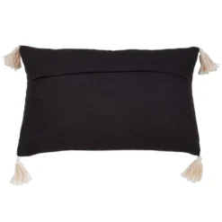 Saro Lifestyle Tri-Line Frayed Decorative Pillow Cover