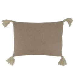 Saro Lifestyle Embroidered Trees Decorative Pillow Cover, Natural, 14"x20"