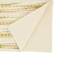 Saro Lifestyle Contemporary Stripe Woven Table Runner, 16"x72", Green