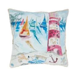 Saro Lifestyle Coastal Outdoor Lighthouse Poly Filled Pillow, 20"x20", Multicolored 9 Saro Lifestyle Coastal Outdoor Lighthouse Poly Filled Pillow, 20"x20", Multicolored -Saro Lifestyle GUEST aba9673d 9f36 46a3 8cb4 95ecf6bce430