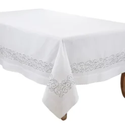 Saro Lifestyle Scroll Tablecloth With Embroidered Design -Saro Lifestyle GUEST abbc2e9f 1f1c 4376 a5b0 8b8497153660