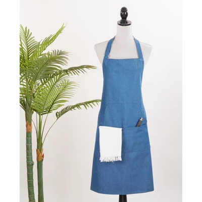 Saro Lifestyle Cotton Denim Apron 4 Saro Lifestyle Cotton Denim Apron - Image 2