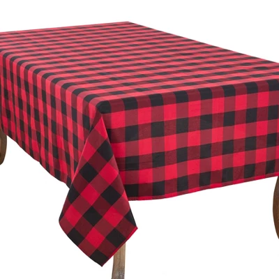 104"x70" Buffalo Plaid Tablecloth Red/Black - Saro Lifestyle 5 104"x70" Buffalo Plaid Tablecloth Red/Black - Saro Lifestyle - Image 3