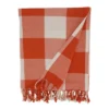 Saro Lifestyle Saro Lifestyle Cotton Throw With Buffalo Plaid Design, Orange, 50"x60" -Saro Lifestyle GUEST acd2858e 4310 4087 a381 a9d0c964a460
