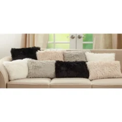 Classic Down-Filled With Faux Fur Design Throw Pillow - Saro Lifestyle -Saro Lifestyle GUEST acf54153 1ecf 46f1 9624 91389ffd729e