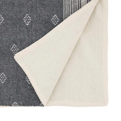 Saro Lifestyle Diamond Patterned Woven Stripe Table Runner, 16"x72", Gray 3 Saro Lifestyle Diamond Patterned Woven Stripe Table Runner, 16"x72", Gray