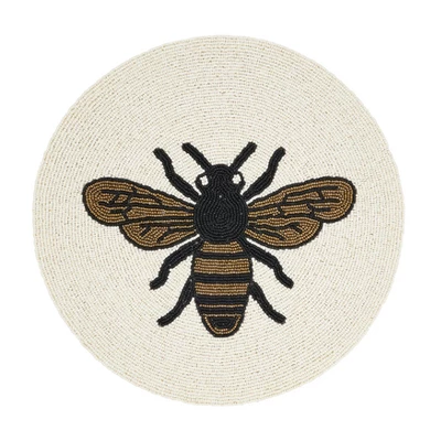 Saro Lifestyle Honeybee Treasure Placemat (Set Of 4), 15"x15", Gold 7 Saro Lifestyle Honeybee Treasure Placemat (Set Of 4), 15"x15", Gold - Image 5