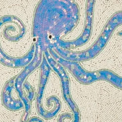 Saro Lifestyle Tentacle Treasure Beaded Placemat (Set Of 4), 15"x15", Blue 9 Saro Lifestyle Tentacle Treasure Beaded Placemat (Set Of 4), 15"x15", Blue -Saro Lifestyle GUEST b5d38aa7 847e 4fee a7cc ec429f1ad498