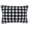 12"x18" 'Merry' Buffalo Plaid Poly Filled Lumbar Throw Pillow - Saro Lifestyle: Christmas Decor, Indoor Couch Accessory
