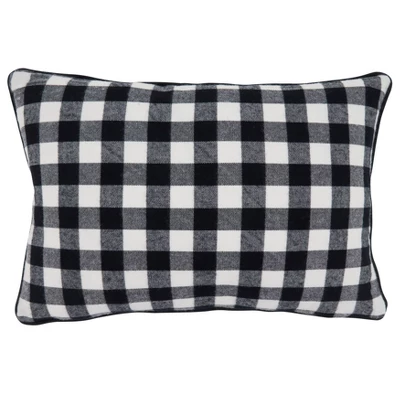 12"x18" 'Merry' Buffalo Plaid Poly Filled Lumbar Throw Pillow - Saro Lifestyle: Christmas Decor, Indoor Couch Accessory 3 12"x18" 'Merry' Buffalo Plaid Poly Filled Lumbar Throw Pillow - Saro Lifestyle: Christmas Decor, Indoor Couch Accessory