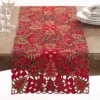 Saro Lifestyle Dining Table Runner With Christmas Tree Cutwork -Saro Lifestyle GUEST b8051295 b3e5 48ff 94d3 caa38eec62af