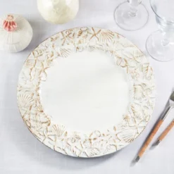 Saro Lifestyle Sea Shell Embellished Charger Plate (Set Of 4) 12 Saro Lifestyle Sea Shell Embellished Charger Plate (Set Of 4) -Saro Lifestyle GUEST b877b2a7 409f 4d40 a00a 4102a45ad9ea