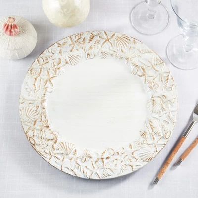 Saro Lifestyle Sea Shell Embellished Charger Plate (Set Of 4) 6 Saro Lifestyle Sea Shell Embellished Charger Plate (Set Of 4) - Image 4