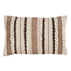 Saro Lifestyle Saro Lifestyle Woven Pillow Cover With Striped Design -Saro Lifestyle GUEST b8c2a172 7c3b 4b47 8f7b 10cff0a6c9ed