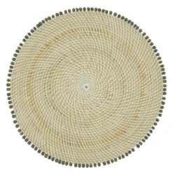 Saro Lifestyle Table Mats With Beaded Edge Design (Set Of 4) -Saro Lifestyle GUEST b8f39dd0 8055 4be3 b271 863529c74531