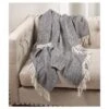 Gray Herringbone Pattern Fringe Throw Blankets (50"x60") - Saro Lifestyle -Saro Lifestyle GUEST b996a90d efed 4957 85d5 86e0bb959539