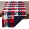 Saro Lifestyle 120" X 16" Cotton Stars And Checks Table Runner Saro Lifestyle: Classic Pattern, Machine Washable -Saro Lifestyle GUEST b9ed4641 c66b 4488 8b79 033816bd7ad4