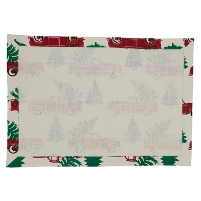 Saro Lifestyle Christmas Truck Placemats (Set Of 4) 3 Saro Lifestyle Christmas Truck Placemats (Set Of 4)