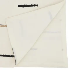 Saro Lifestyle Table Runner With Embroidered Dashes Design, 16"x72", White