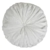 14" Velvet Pintucked Poly Filled Round Throw Pillow White - Saro Lifestyle -Saro Lifestyle GUEST bc291f7e 01e0 4a38 93f7 802be408590b